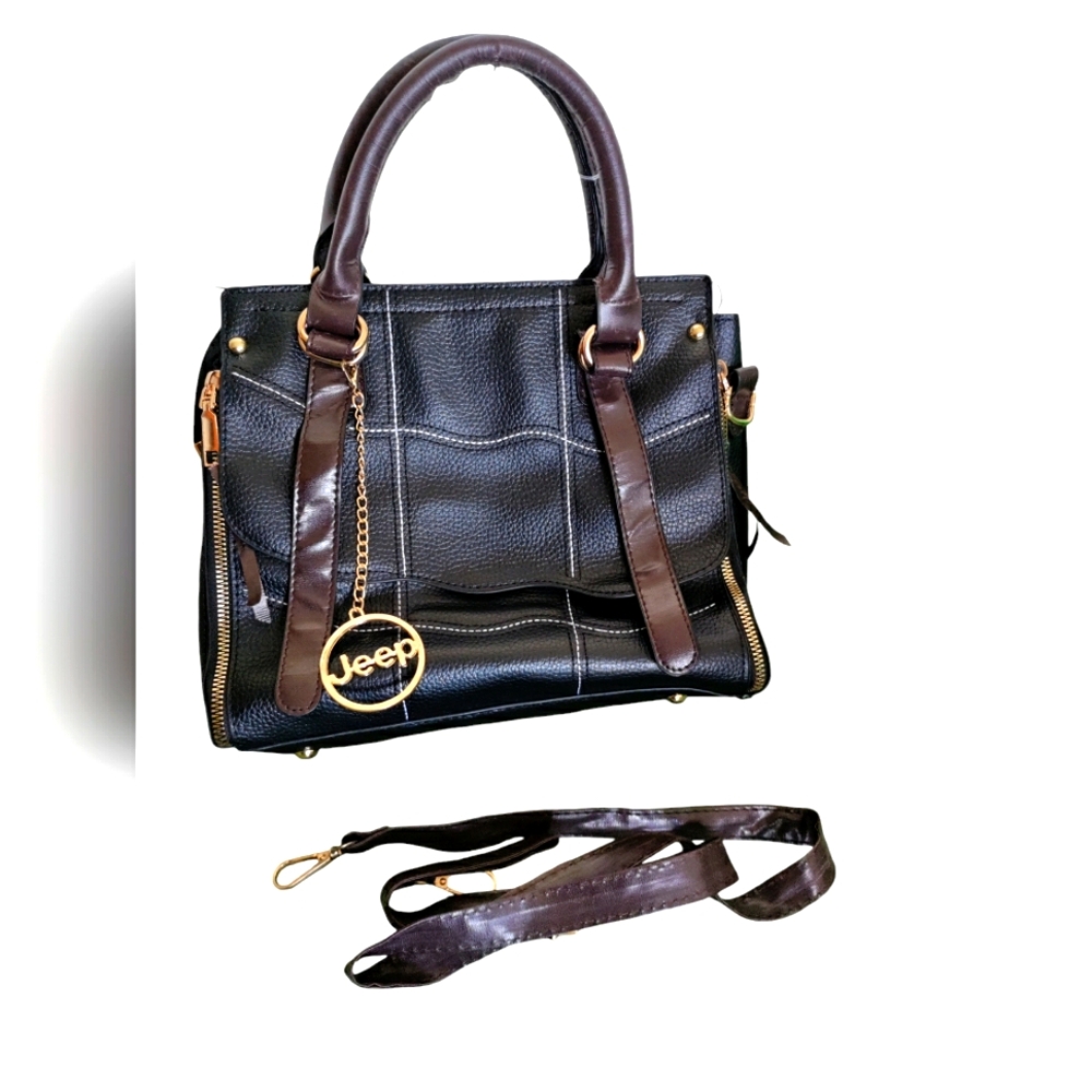 Leather Jeep Satchel with detachable crossbody strap